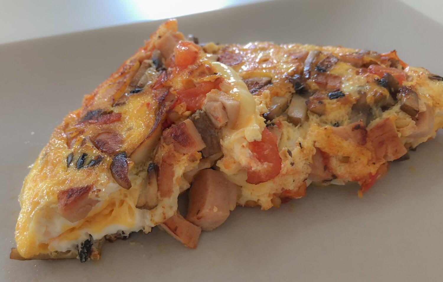 Mushroom, Tomato, and Sausage Omelette